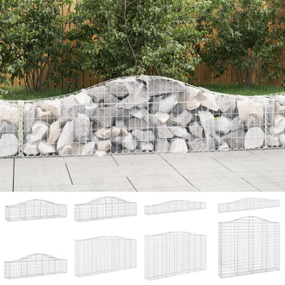 vidaXL Gabion Basket Arched Gabion Basket Planter for Flower Galvanized Iron