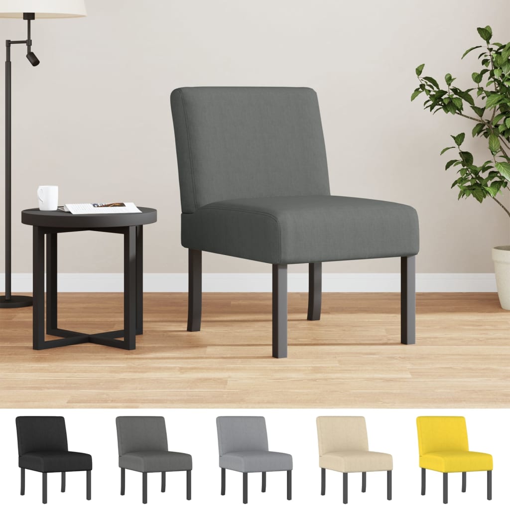 vidaXL Chair Accent Sofa Slipper Chair with Wood Legs for Living Room Fabric-4