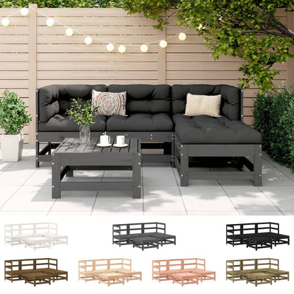 vidaXL Patio Lounge Set Outdoor Garden Furniture Set 5 Piece Solid Wood Pine-1