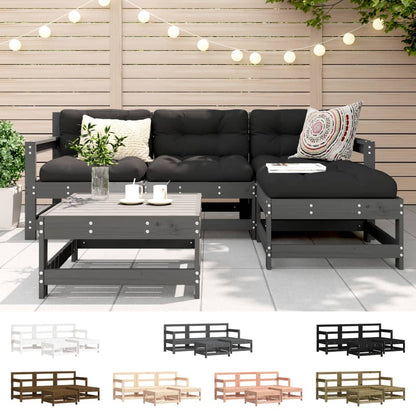 vidaXL Patio Lounge Set Outdoor Garden Furniture Set 5 Piece Solid Wood Pine-1