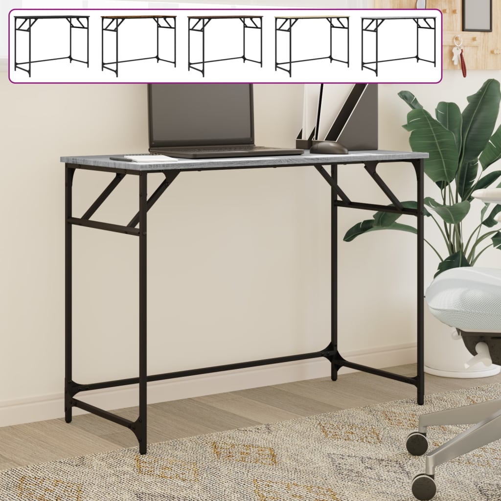 vidaXL Desk Accent Table Furniture Engineered Wood and Powder-coated Steel-1