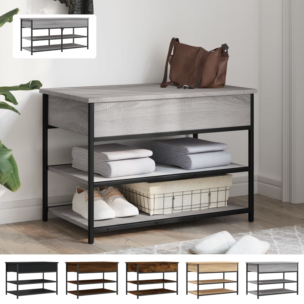 vidaXL Shoe Bench Hallway Storage Bench with Seat Furniture Engineered Wood-0