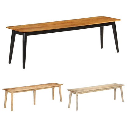 vidaXL Bench Wooden Dining Hallway Entryway Bench Furniture Solid Wood Mango-5