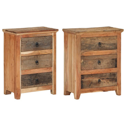 vidaXL Sideboard 23.6"x13"x29.5" Solid Acacia Wood and Reclaimed Wood-3