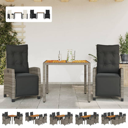 vidaXL Patio Dining Set with Cushions Outdoor Garden Furniture Poly Rattan-0