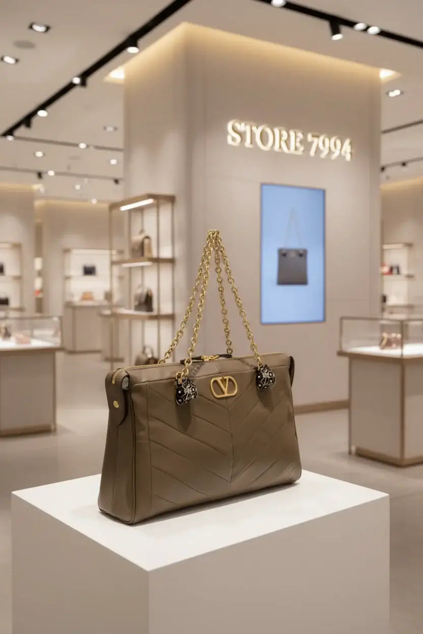 Beige quilted nappa leather Valentino Garavani Panthea Bag with gold chain and floral embellishments