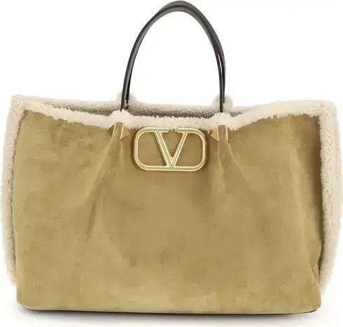 Valentino Garavani Suede & Sheepskin Medium Tote | STORE 7994 - Tote bag