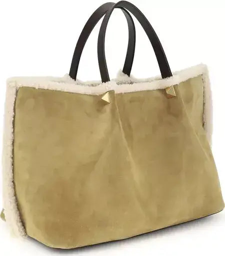 Valentino Garavani Suede & Sheepskin Medium Tote | STORE 7994 - Tote bag