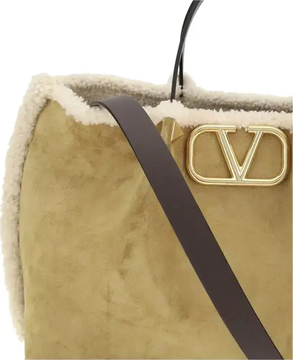 Valentino Garavani Suede & Sheepskin Medium Tote | STORE 7994 - Tote bag