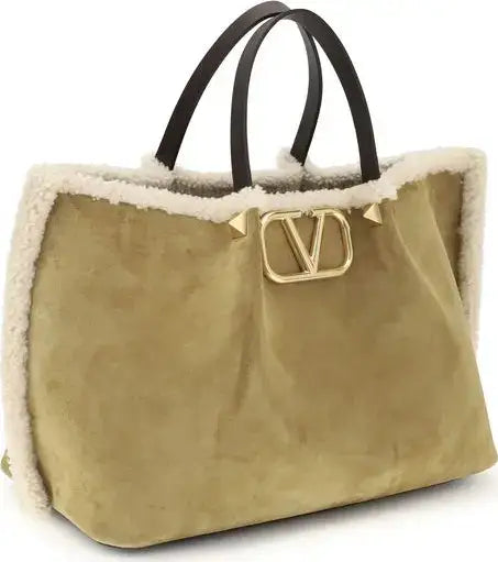 Valentino Garavani Suede & Sheepskin Medium Tote | STORE 7994 - Tote bag