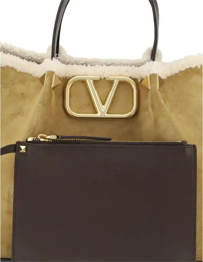 Valentino Garavani Suede & Sheepskin Medium Tote | STORE 7994 - Tote bag