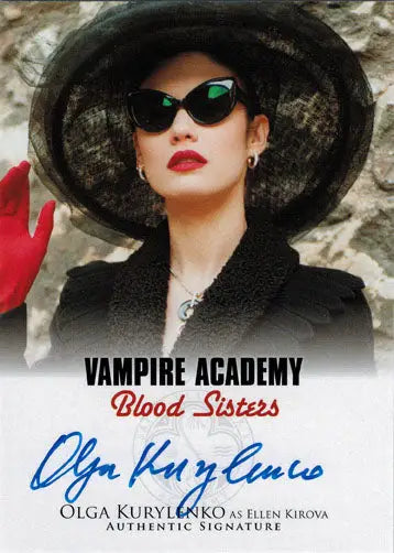 Autographed trading card of Olga Kurylenko as Kirova from Vampire Academy series