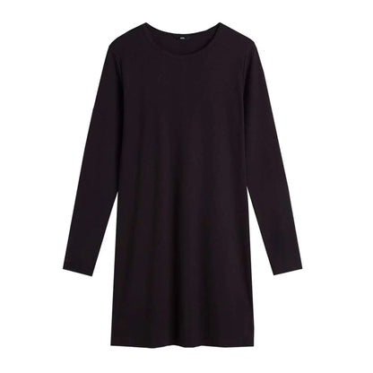 Vans Womens Black Long Sleeve Tunic Dress with Round Neck for Womens Black Fashion