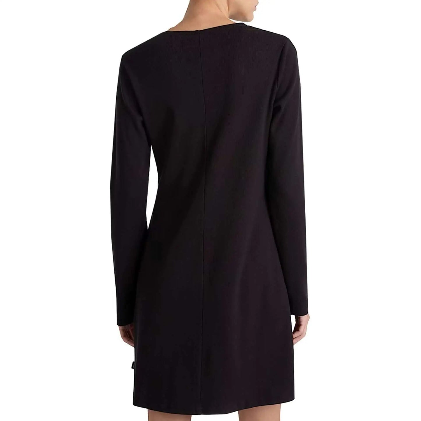 Vans womens black long-sleeved shift dress for stylish womens black fashion