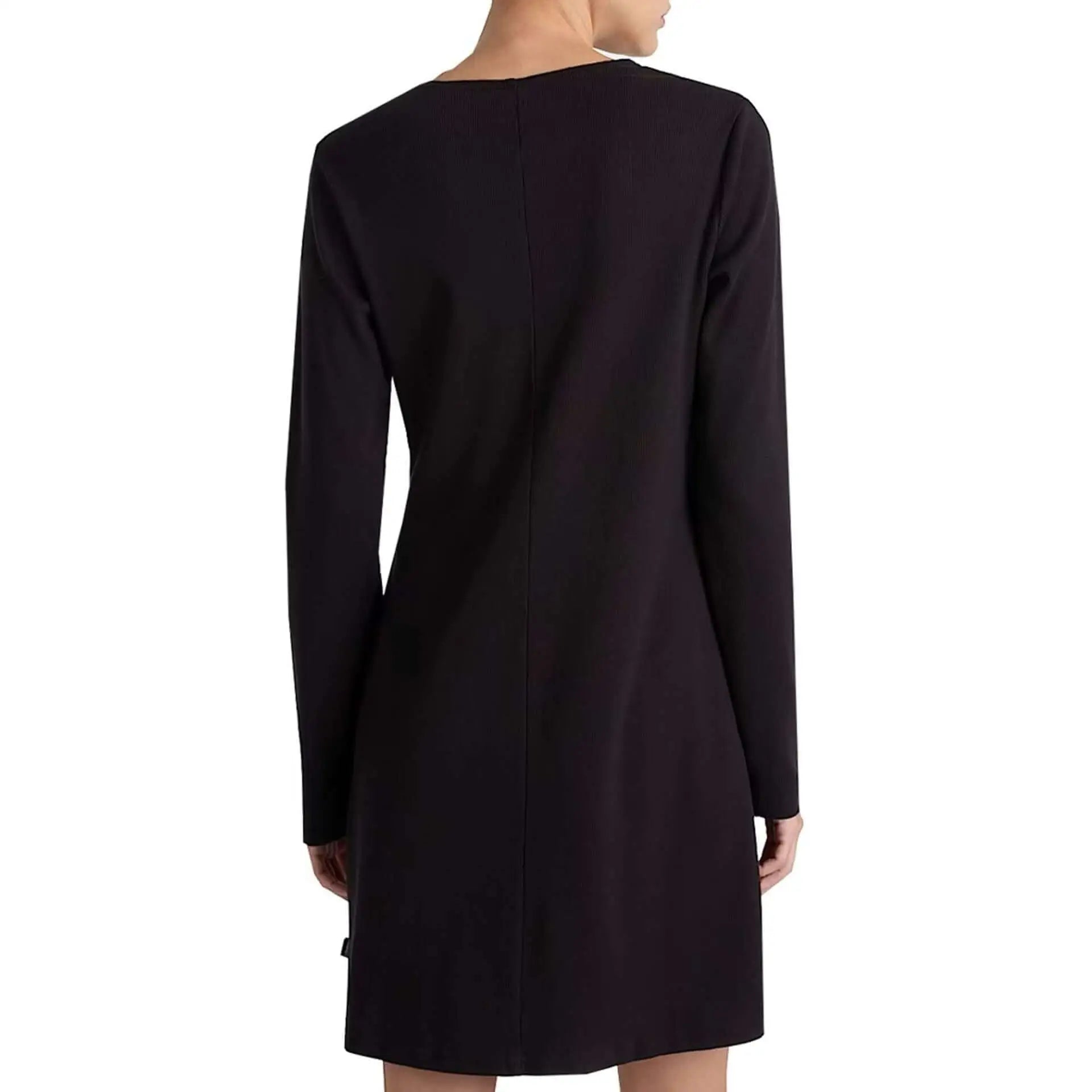 Vans womens black long-sleeved shift dress for stylish womens black fashion