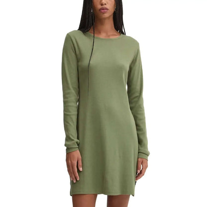 Olive green long-sleeve knit mini dress for Vans womens green collection