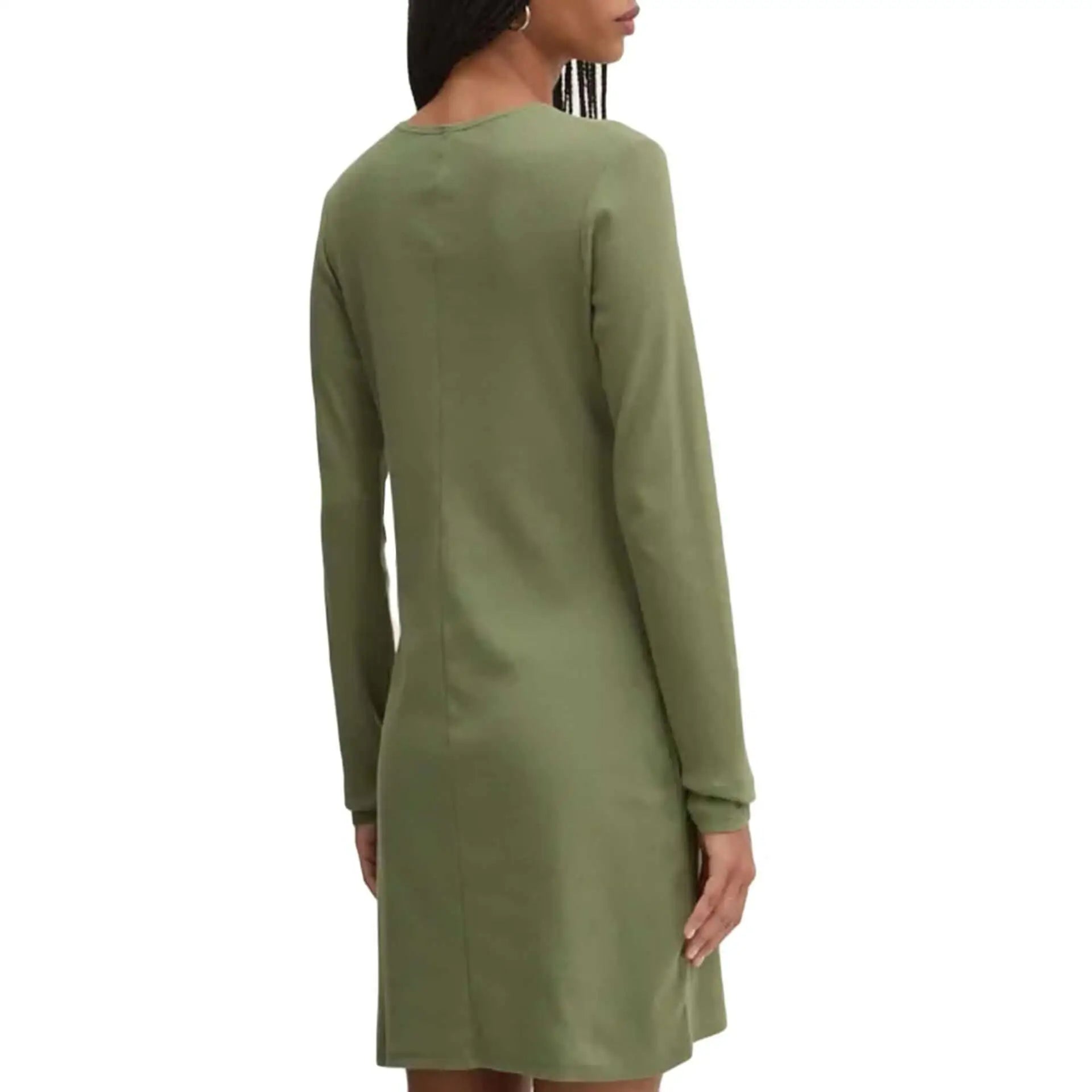 Vans womens green long sleeve mini dress in olive green for stylish womens green fashion