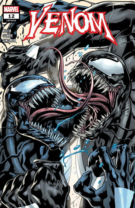 Venom #12 comic book cover featuring the symbiote’s menacing face and sharp teeth