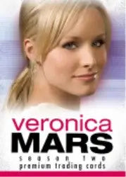 Blonde woman’s portrait on Veronica Mars Season 2 promo card trading card design