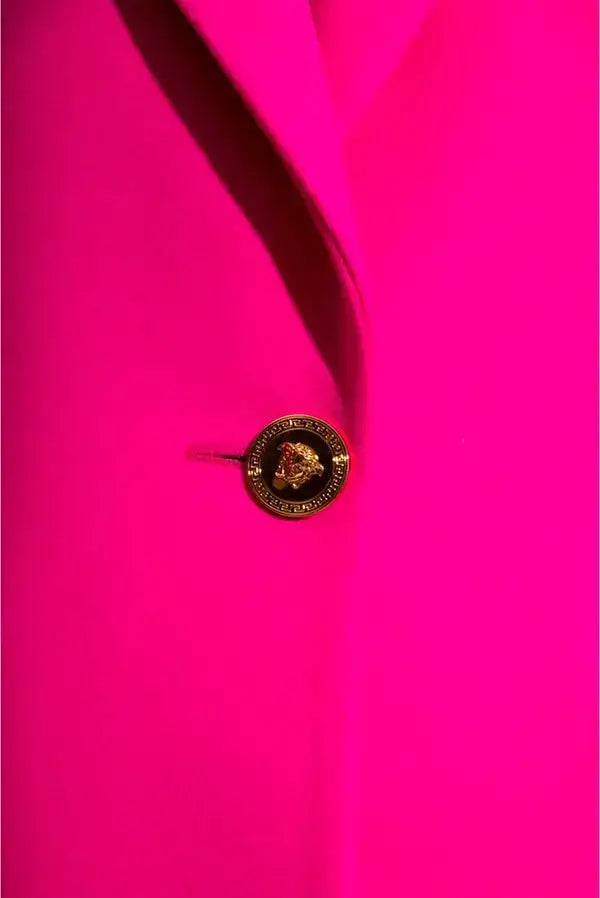 Hot pink blazer with gold Medusa button from Versace Fuchsia Viscose Jackets & Coat