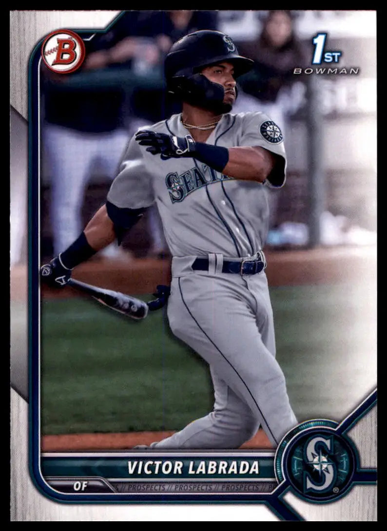Victor Labrada 2022 Bowman Prospects baseball card featuring Victor Labrada Seattle Mariners