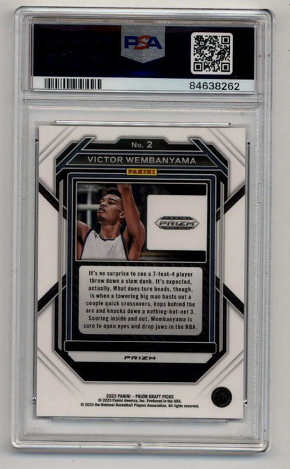Victor Wembanyama Prizm Draft Picks Purple Wave PSA 10 Gem Mint trading card