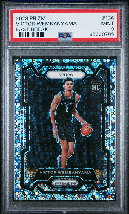 Graded Victor Wembanyama Rookie Card Panini Prizm Fast Break PSA 9 Mint