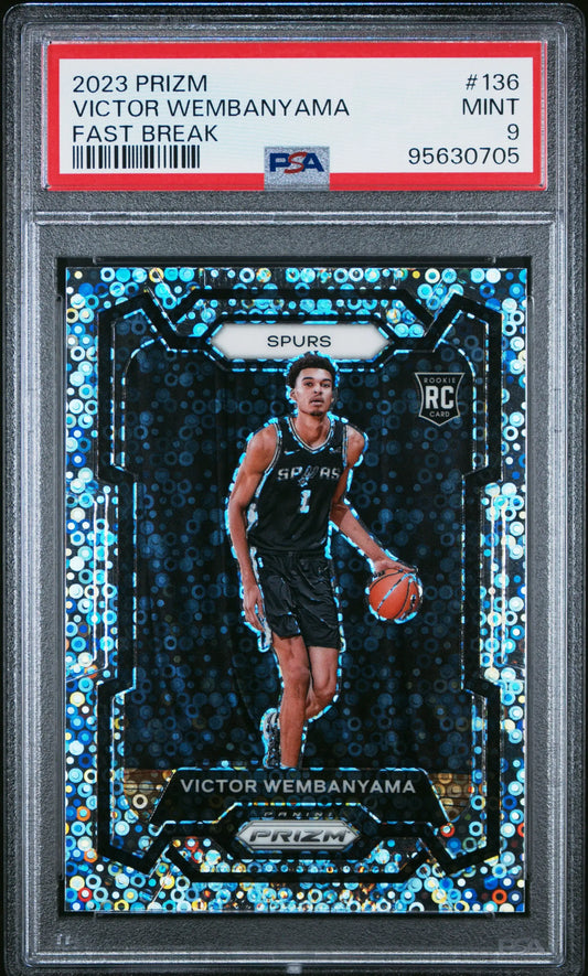 Graded Victor Wembanyama Rookie Card Panini Prizm Fast Break PSA 9 Mint