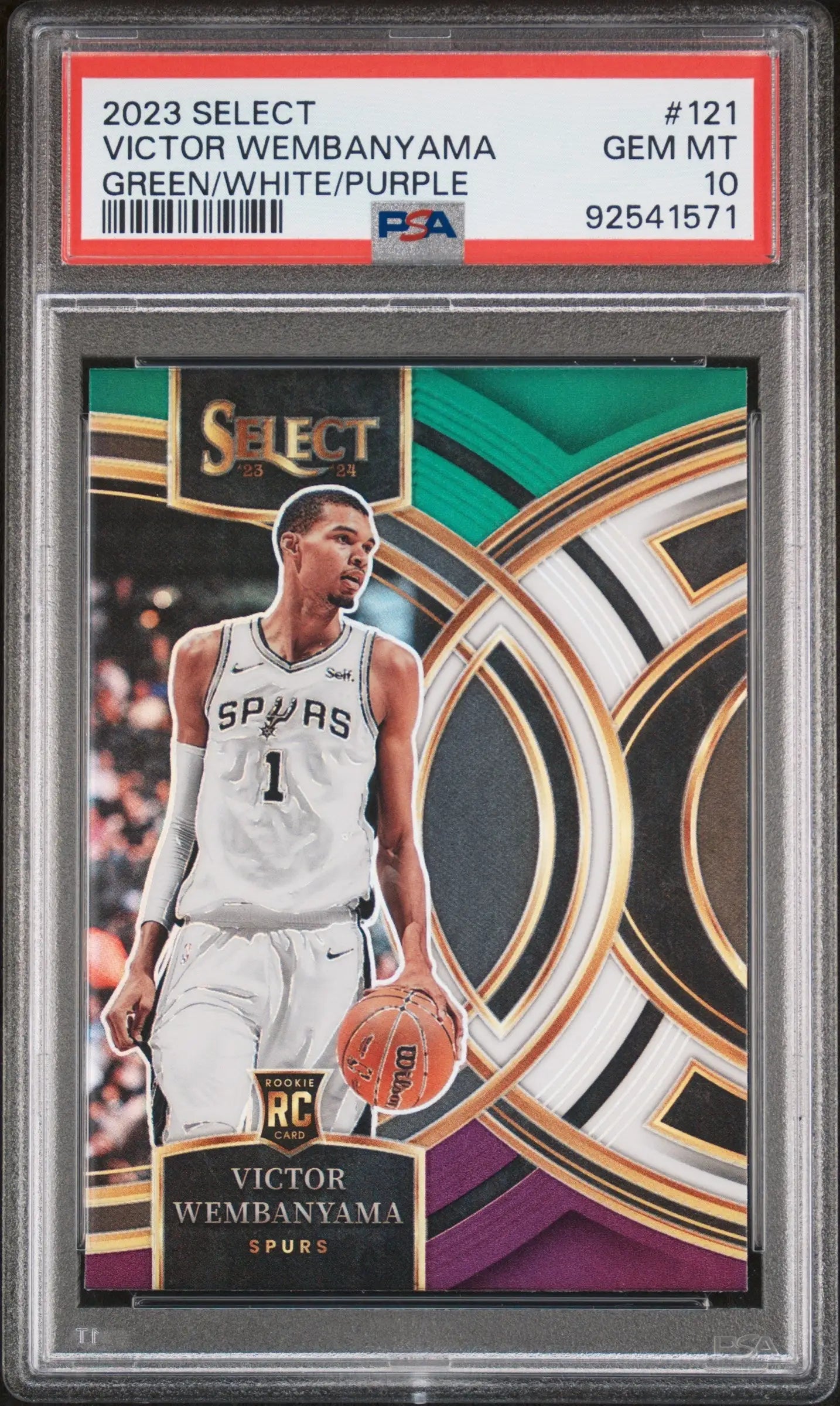 Victor Wembanyama 2023 Select #121 Green/White/Purple PSA 10 Gem Mint - Singles
