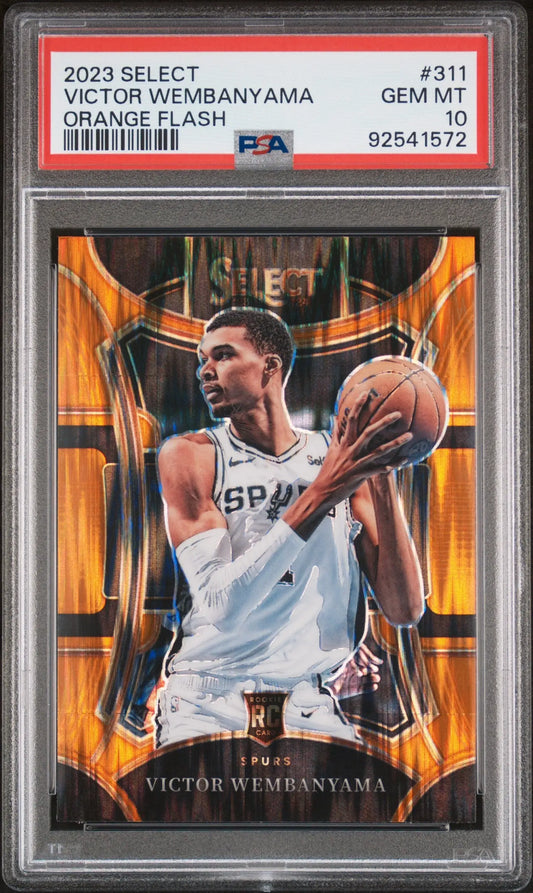 Victor Wembanyama 2023 Select #311 Orange Flash PSA 10 Gem Mint basketball card