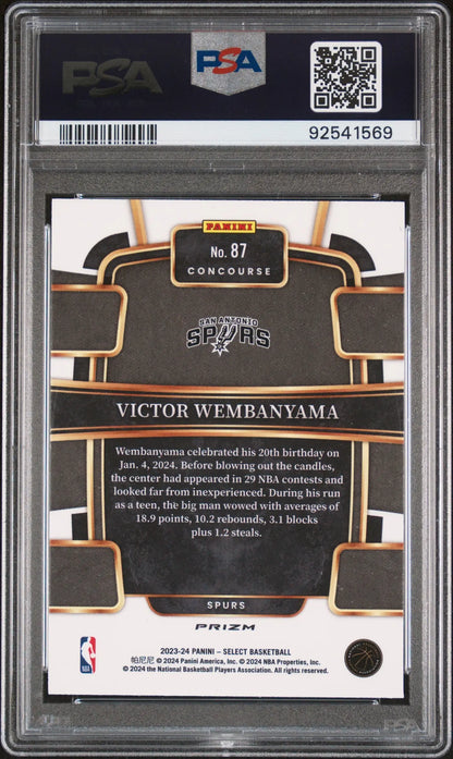 Victor Wembanyama 2023 Select #87 Blue Cracked Ice PSA 10 Gem Mint 1569 - Singles
