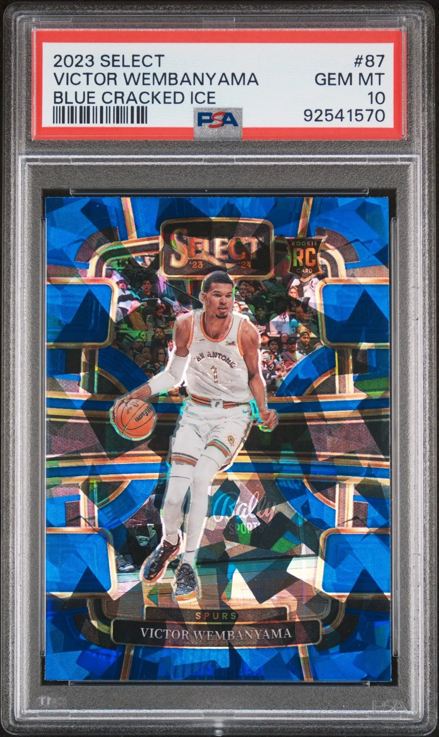 Victor Wembanyama 2023 Select #87 Blue Cracked Ice PSA 10 Gem Mint 1570 - Singles
