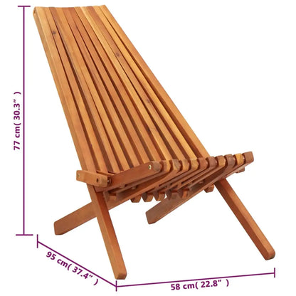 vidaXL 1/2x Solid Acacia Wood Folding Outdoor Lounge Chairs Deck Chair Seat - 1 pcs/ piece - Outdoor Chairs