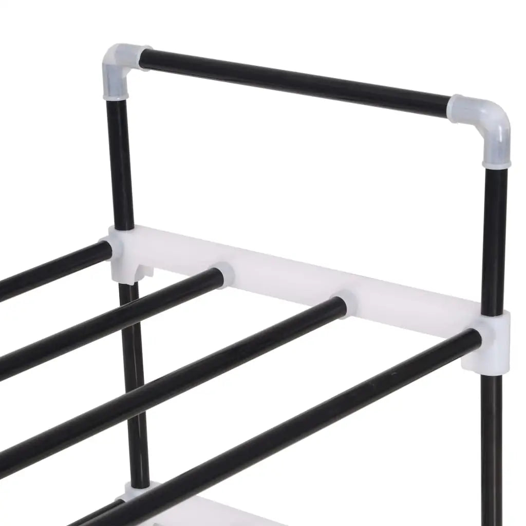 vidaXL 1/4/7x Shoe Rack with 7 Shelves Metal and Plastic Black Storage Stand - Home & Garden > Household Supplies >