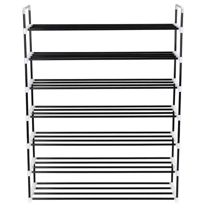 vidaXL 1/4/7x Shoe Rack with 7 Shelves Metal and Plastic Black Storage Stand - Home & Garden > Household Supplies >