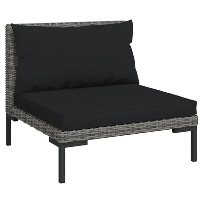 vidaXL 10 Piece Patio Lounge Set with Cushions Poly Rattan Dark Gray - Patio Lounge Set