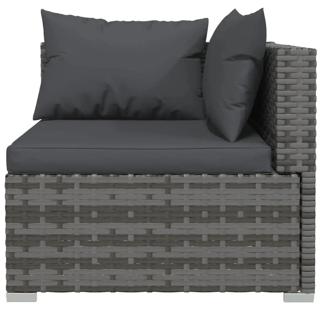 vidaXL 12 Piece Garden Lounge Set with Cushions Gray Poly Rattan - Furniture > Outdoor Furniture > Outdoor Furniture