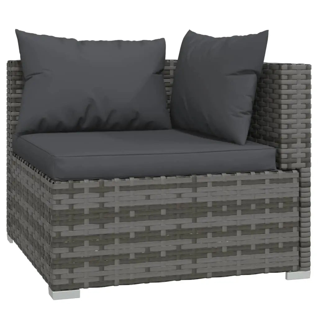 vidaXL 12 Piece Garden Lounge Set with Cushions Gray Poly Rattan - Furniture > Outdoor Furniture > Outdoor Furniture