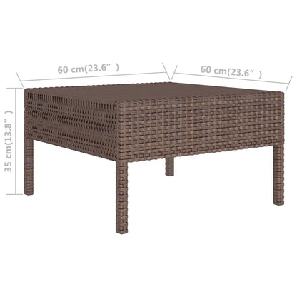 vidaXL 14 Piece Patio Lounge Set with Cushions Poly Rattan Brown - Furniture > Outdoor Furniture > Outdoor Furniture