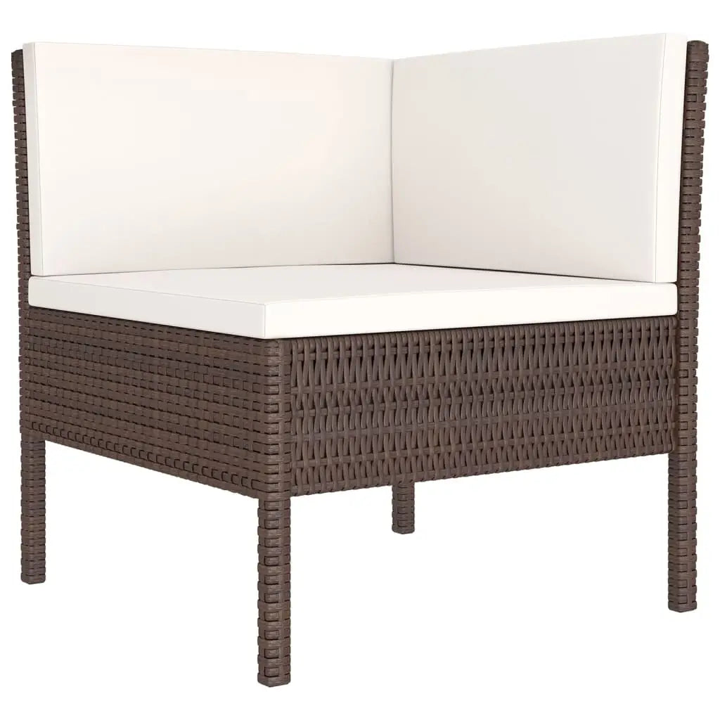 vidaXL 14 Piece Patio Lounge Set with Cushions Poly Rattan Brown - Furniture > Outdoor Furniture > Outdoor Furniture
