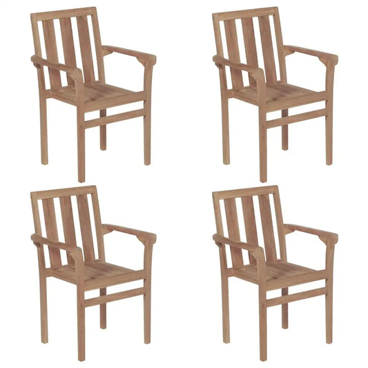 vidaXL 2/4/6/8x Solid Wood Teak Patio Chairs Garden Outdoor Furniture Seat - Patio Chairs