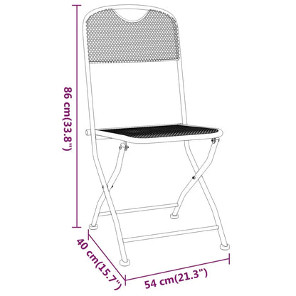 vidaXL 2/4x Folding Patio Chairs Expanded Metal Mesh Anthracite Garden Outdoor - Outdoor Chairs