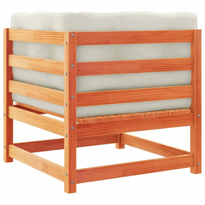 vidaXL 2 Piece Patio Sofa Set with Cushions Wax Brown Solid Wood Pine - Outdoor Sofa Set