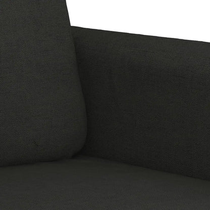 vidaXL 2 Piece Sofa Set with Cushions Black Fabric - Furniture > Sofas