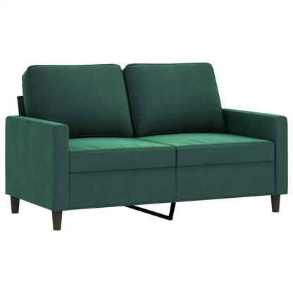 vidaXL 2 Piece Sofa Set with Cushions Dark Green Velvet - Furniture > Sofas