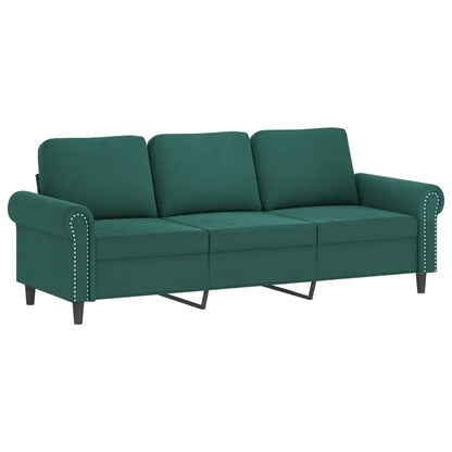 vidaXL 2 Piece Sofa Set with Cushions Dark Green Velvet - Furniture > Sofas