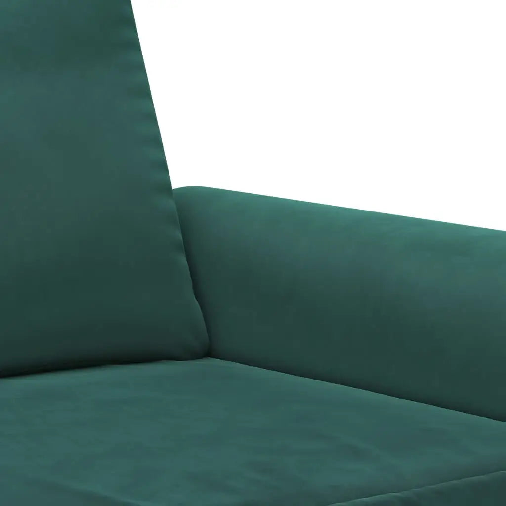 vidaXL 2 Piece Sofa Set with Cushions Dark Green Velvet - Furniture > Sofas