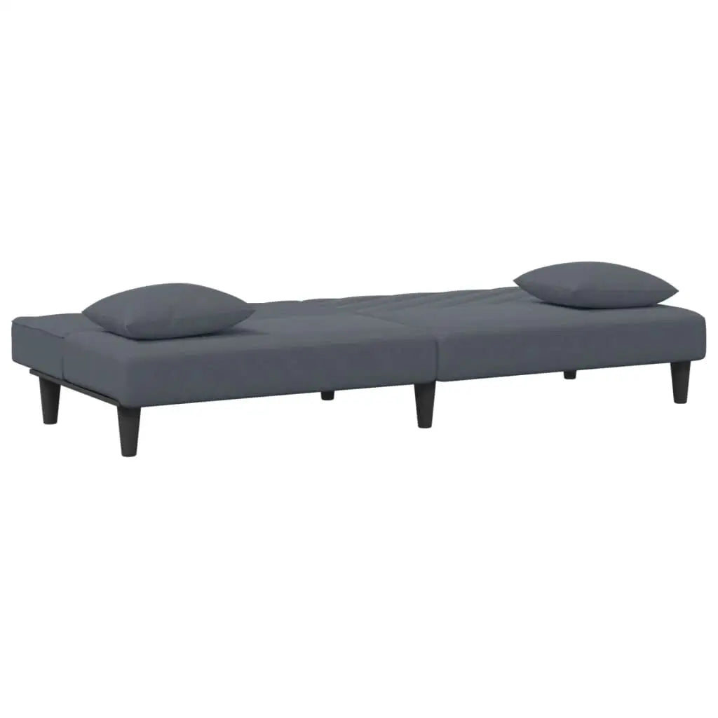 vidaXL 2 Piece Sofa Set with Pillows Dark Gray Velvet - Furniture > Sofas