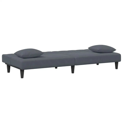 vidaXL 2 Piece Sofa Set with Pillows Dark Gray Velvet - Furniture > Sofas