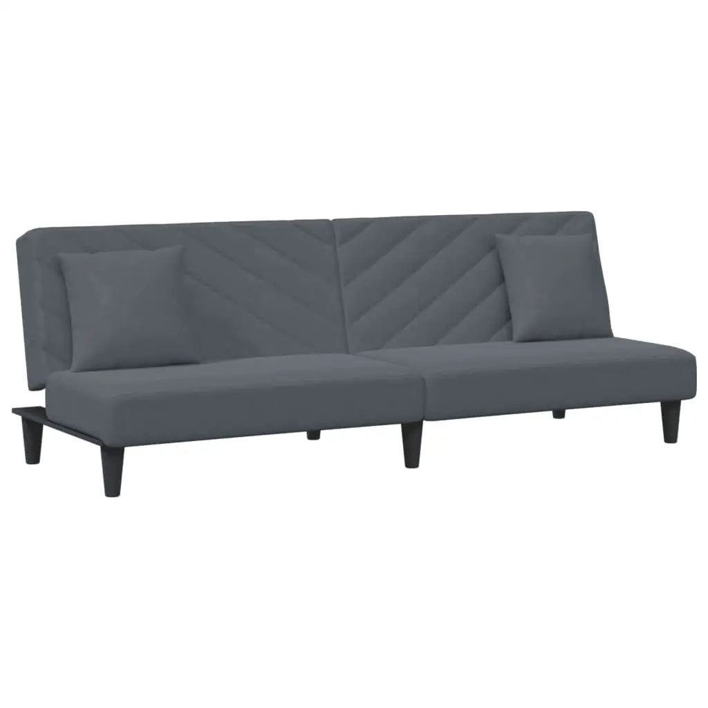 vidaXL 2 Piece Sofa Set with Pillows Dark Gray Velvet - Furniture > Sofas